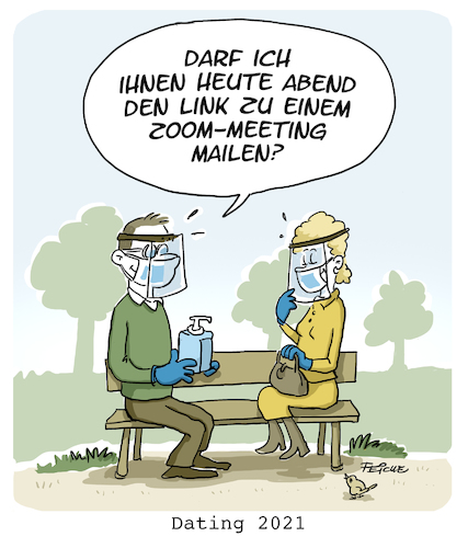 Cartoon: Dating 21 (medium) by FEICKE tagged corona,pandemie,2021,schutz,date,dating,paar,liebe,flirt,feicke,corona,pandemie,2021,schutz,date,dating,paar,liebe,flirt,feicke