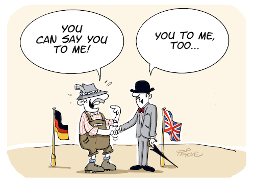 Cartoon: Deutsch britische Freundschaft (medium) by FEICKE tagged deutschland,germany,great,britain,großbritannien,freundschaft,friendship,deutschland,germany,great,britain,großbritannien,freundschaft,friendship