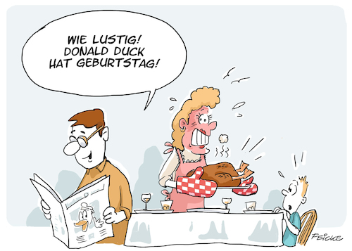Cartoon: Donald Duck Geburtstag (medium) by FEICKE tagged donald,duck,comic,walt,disney,sonntag,jubiläum,heft,braten,donald,duck,comic,walt,disney,sonntag,jubiläum,heft,braten