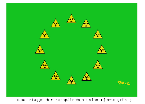 Cartoon: EU atomgrün (medium) by FEICKE tagged eu,europa,europäische,union,atomkraft,energie,versorgung,parlament,umwelt,klima,eu,europa,europäische,union,atomkraft,energie,versorgung,parlament,umwelt,klima