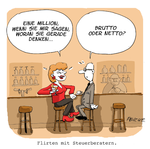 Cartoon: Flirt mit Steuerberatern (medium) by FEICKE tagged wirtschaft,steuern,steuerberater,flirt,beziehung,liebe,netto,brutto,wirtschaft,steuern,steuerberater,flirt,beziehung,liebe,netto,brutto