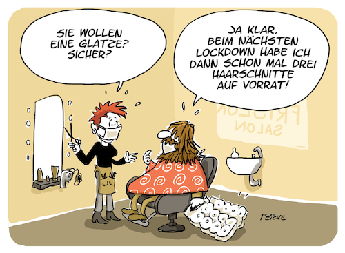 Cartoon: Friseurhamsterer (medium) by FEICKE tagged pandemie,friseur,frisur,hamster,vorrat,toilettenpapier,lockdown,corona,feicke,pandemie,friseur,frisur,hamster,vorrat,toilettenpapier,lockdown,corona,feicke