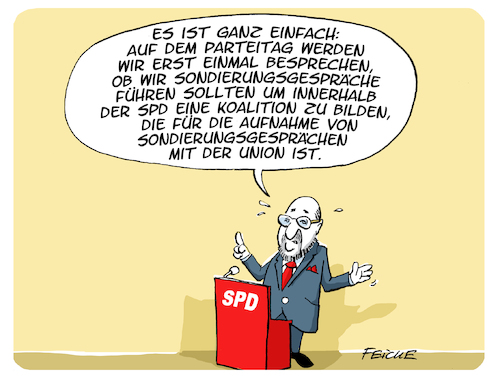 Cartoon: Ganz einfach (medium) by FEICKE tagged spd,schulz,sondierung,parteitag,groko,koalition,sozialdemokraten,jusos,spd,schulz,sondierung,parteitag,groko,koalition,sozialdemokraten,jusos
