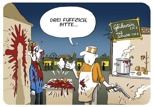 Cartoon: Glühwein (medium) by FEICKE tagged weihnachten,markt,glühwein,weihnachten,markt,glühwein