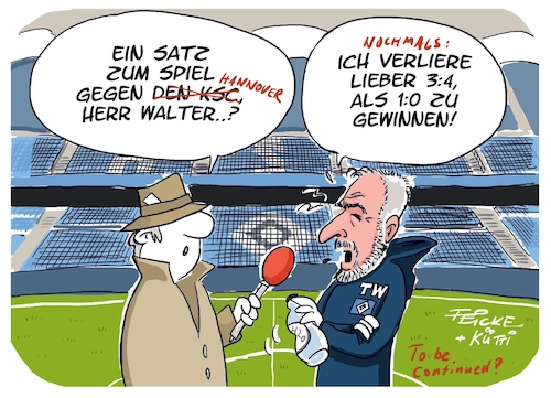 Cartoon: Hsv 4-3 schon wieder (medium) by FEICKE tagged hamburg,hsv,fc,st,pauli,fcsp,bundesliga,fussball,hamburg,hsv,fc,st,pauli,fcsp,bundesliga,fussball