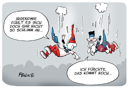 Cartoon: HSV Gefühlslage (medium) by FEICKE tagged hsv,hamburg,sportverein,fußball,bundesliga,abstieg,dinosaurier,hsv,hamburg,sportverein,fußball,bundesliga,abstieg,dinosaurier