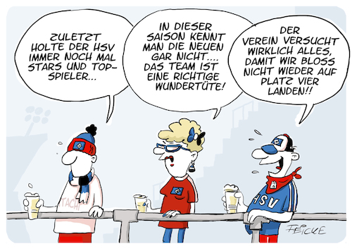 Cartoon: HSV neue Saison (medium) by FEICKE tagged hamburg,sportverein,hsv,fussball,bundesliga,aufstieg,relegation,motivation,corona,fans,hamburg,sportverein,hsv,fussball,bundesliga,aufstieg,relegation,motivation,corona,fans