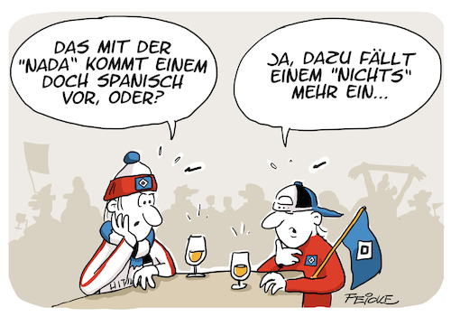 Cartoon: HSV und Nada (medium) by FEICKE tagged hamburg,bundesliga,zwei,verein,hsv,sportverein,nada,doping,wada,fussball,fußball,hamburg,bundesliga,zwei,verein,hsv,sportverein,nada,doping,wada,fussball,fußball