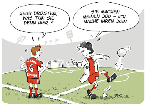 Cartoon: Kimmich und Drosten (medium) by FEICKE tagged corona,impfen,impfung,fc,bayern,münchen,drosten,charite,fachmann,experte,corona,impfen,impfung,fc,bayern,münchen,drosten,charite,fachmann,experte