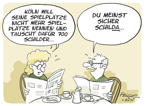 Cartoon: Köln Spielplatz (medium) by FEICKE tagged köln,sommerloch,spielplatz,schilda,köln,sommerloch,spielplatz,schilda