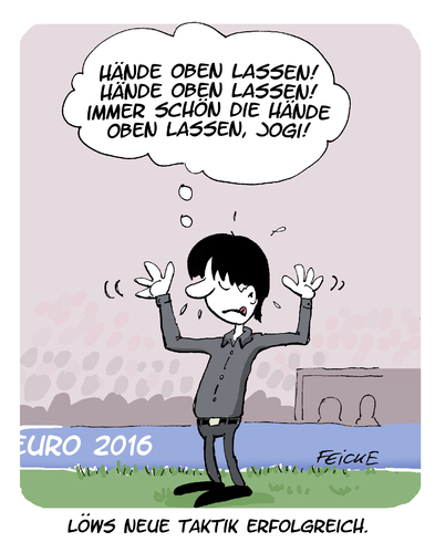 Cartoon: Löws neue Taktik (medium) by FEICKE tagged skandal,bundestrainer,trainer,löw,frankreich,em,deutschland,fussball,2016,euro,euro,2016,fussball,deutschland,em,frankreich,löw,trainer,bundestrainer,skandal