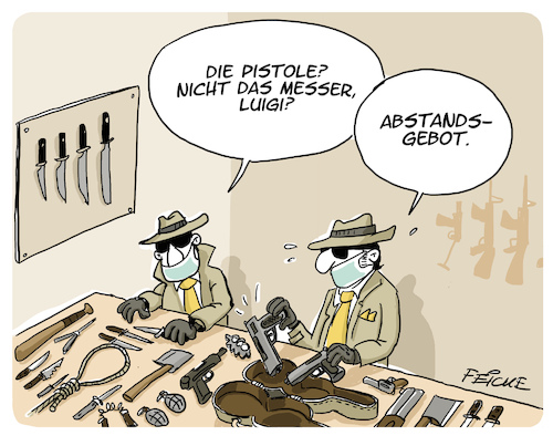 Cartoon: Mafia und Corona (medium) by FEICKE tagged corona,mafia,verbrechen,abstandsgebot,regeln,corona,mafia,verbrechen,abstandsgebot,regeln