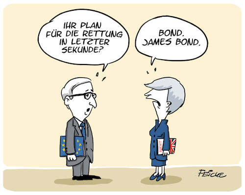 Cartoon: May Rettungsidee (medium) by FEICKE tagged europa,britannien,england,brexit,may,europäische,union,juncker,europa,britannien,england,brexit,may,europäische,union,juncker