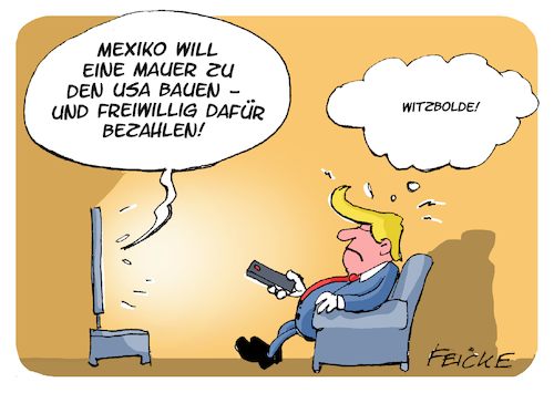 Cartoon: Mexiko Mauer (medium) by FEICKE tagged feicke,trump,usa,america,capitol,biden,wahl,president,wall,mexico,mauer,feicke,trump,usa,america,capitol,biden,wahl,president,wall,mexico,mauer