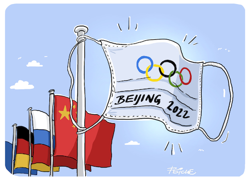 Olympia 2022 Flagge Olympia 2022 Flagge
