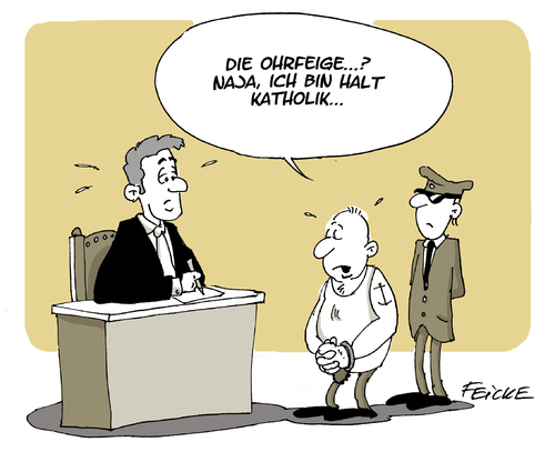 Cartoon: Papst Ohrfeige (medium) by FEICKE tagged papst,kirche,katholisch,katholik,ohrfeige,kind,schlagen,richter,angeklagter,verteidigung,papst,kirche,katholisch,katholik,ohrfeige,kind,schlagen,richter,angeklagter,verteidigung