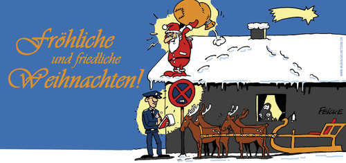 Cartoon: Parkverbot (medium) by FEICKE tagged wish,you,merry,christmas,froehliche,weihnachten,von,feicke