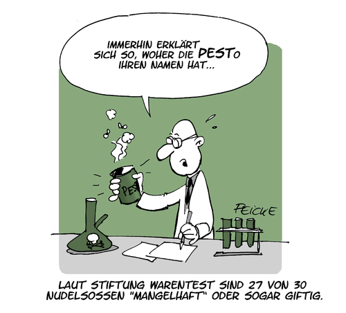 Cartoon: PESTo (medium) by FEICKE tagged pasta,sosse,nudelsosse,pesto,italien,spezialität,stiftung,warentest,pasta,sosse,nudelsosse,pesto,italien,spezialität,stiftung,warentest