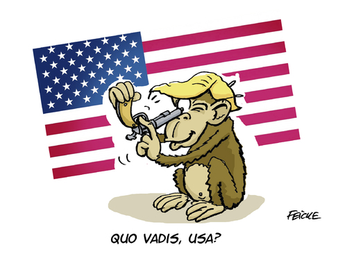 Cartoon: Quo vadis USA? (medium) by FEICKE tagged trump,nominated,president,usa,united,states,trump,nominated,president,usa,united,states
