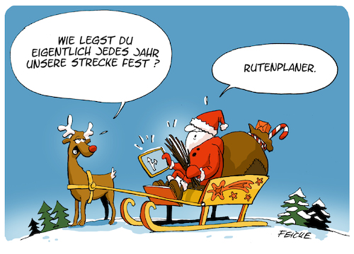 Cartoon: Routenplaner (medium) by FEICKE tagged weihnachten,weihnachtsmann,rudolph,rentier,fest,gruß,weihnachten,weihnachtsmann,rudolph,rentier,fest,gruß
