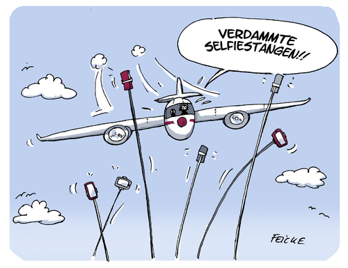 Cartoon: Selfiestangen (medium) by FEICKE tagged selfie,stange,flugzeug,lang,mobil,telefon,handy,selfie,stange,flugzeug,lang,mobil,telefon,handy