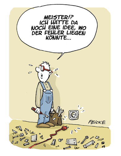 Cartoon: Technik (medium) by FEICKE tagged technik,auszubildender,ausbildung,handwerk,elektronik,mechanik,strom,stecker,steckdose,mangel,reparatur,technik,auszubildender,ausbildung,handwerk,elektronik,mechanik,strom,stecker,steckdose,mangel,reparatur