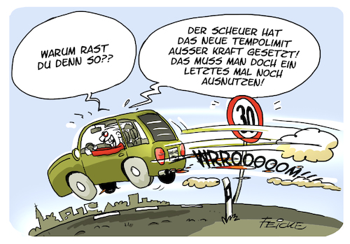 Cartoon: Tempolimit ausgesetzt (medium) by FEICKE tagged tempolimit,adac,lobby,auto,bussgeld,regeln,gesetz,minister,verkehr,umwelt,tempolimit,adac,lobby,auto,bussgeld,regeln,gesetz,minister,verkehr,umwelt