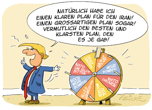 Cartoon: Trumps Iran Plan (medium) by FEICKE tagged trump,iran,krieg,usa,israel,trump,iran,krieg,usa,israel