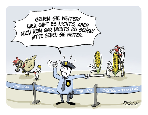 Cartoon: TTIP Leak (medium) by FEICKE tagged ttip,abkommen,leck,chlor,huhn,mais,manipulation,vertuschung,usa,ttip,abkommen,leck,chlor,huhn,mais,manipulation,vertuschung,usa