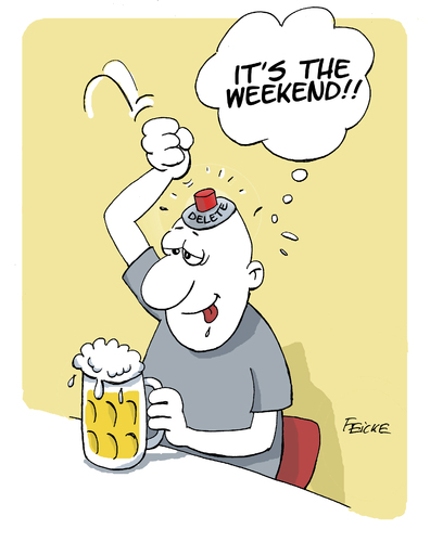 Weekend By FEICKE | Media & Culture Cartoon | TOONPOOL