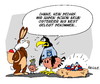 Cartoon: Adler Fink und Osterhase (small) by FEICKE tagged hsv,bayern,münchen,fc,zu,osterhase,rene,adler,thorsten,fink,fußball,fussball,hamburger,sv