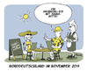 Cartoon: Grünkohlsaison (small) by FEICKE tagged klima,klimawandel,november,sommer,herbst,temperatur,zu,warm,grünkohl,norden,norddeutschland,holstein,kohl,essen,restaurant