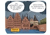 Cartoon: Hochwasser in lübeck (small) by FEICKE tagged lübeck,wetter,regen,orkan