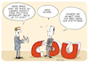 Cartoon: Merz up to date (small) by FEICKE tagged cdu,union,kanzler,kandidat,merz,spahn,laschet,partei,vorsitz,kohl