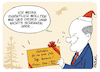 Cartoon: Scholz Weihnachten (small) by FEICKE tagged spd,kanzler,bundeskanzler,weihnachten,corona,pandemie,scholz,geschenk,tradition
