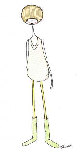 Cartoon: knitted dress? (medium) by maicen tagged illustration,drawing,art,girl,maicen,fashion,pattern