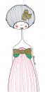 Cartoon: Party girl (small) by maicen tagged illustration,pink,drawing,art,girl,blue,green,hair,hat,dress