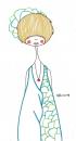 Cartoon: Something green something blue (small) by maicen tagged illustration,drawing,art,girl,blue,green,hair,hat,dress