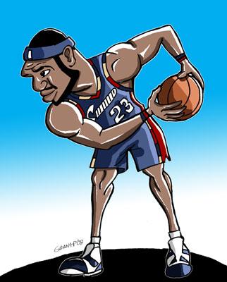 Cartoon: LeBron James (medium) by grant tagged lebron,james