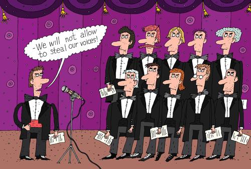 Cartoon: elections (medium) by Sergei Belozerov tagged vote,election,chor,voice