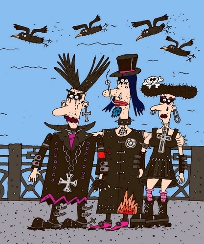 Cartoon: goths (medium) by Sergei Belozerov tagged goths