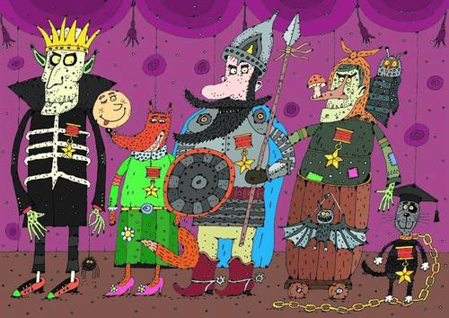 Cartoon: Helden der russischen Märchen (medium) by Sergei Belozerov tagged held,fuchs,kater,märchen
