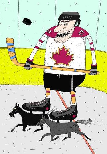 Cartoon: hockey jockey (medium) by Sergei Belozerov tagged hockey,horse,ice,canada