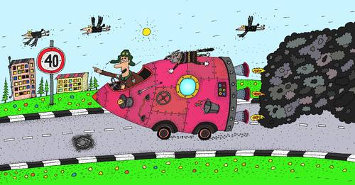 Cartoon: rennwagen (medium) by Sergei Belozerov tagged rennen,rakete,formel,auto,autobahn,geschwindigkeit