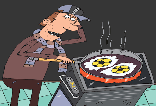 Cartoon: Breakfast (medium) by Sergei Belozerov tagged russia,russland,weltmeisterschaft,essen,food,dinner,supper,breakfast,ei,egg,football,fussball,soccer