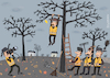 Cartoon: Das letzte Blatt (small) by Sergei Belozerov tagged herbst,blatt,strassenfeger,autumn,leaf,janitor,yardman