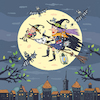 Cartoon: Hexe (small) by Sergei Belozerov tagged halloween,hexe,zauberin,besen,fledermaus,katze,walkürenritt,mystik,horror