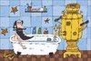 Cartoon: Russian bathroom (small) by Sergei Belozerov tagged russia,samowar,badezimmer