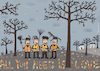 Cartoon: Die Strassenfeger (small) by Sergei Belozerov tagged herbst,strassenfeger,blatt,beatles,musik,singer