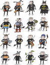 Cartoon: The Cats (small) by Sergei Belozerov tagged mushroom,indian,terminator,batman,boxer,pirate,music,oak,mouse